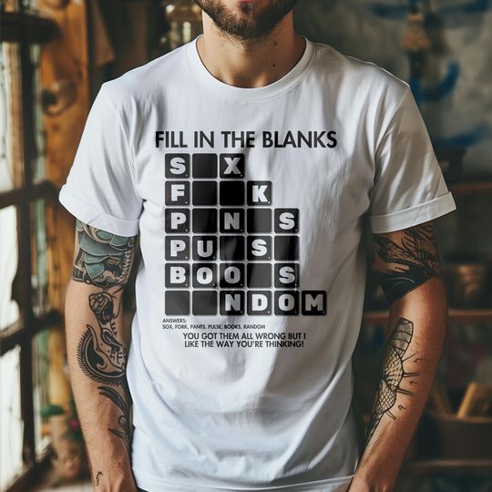 Discover Fill in the Blanks T-Shirt, Funny Crossword Tee, Unique Gift, Word Puzzle Shirt