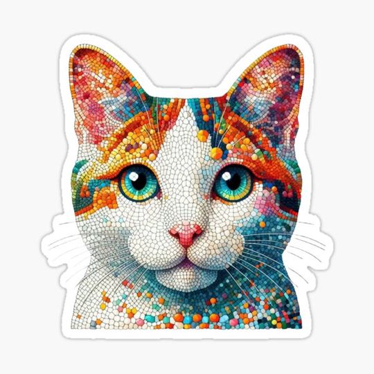 Discover Cat Mosaic Cute Animal Art