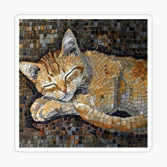 Discover adorable cat mosaic print