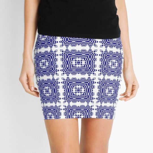 Discover Navy Blue Mosaic Pattern 016
