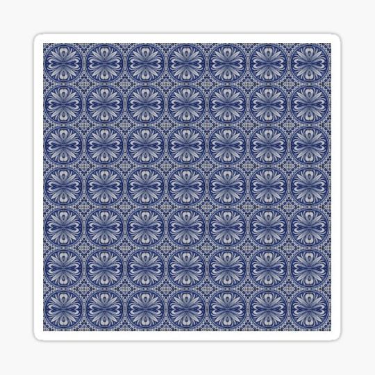 Discover Vintage European blue tiles pattern