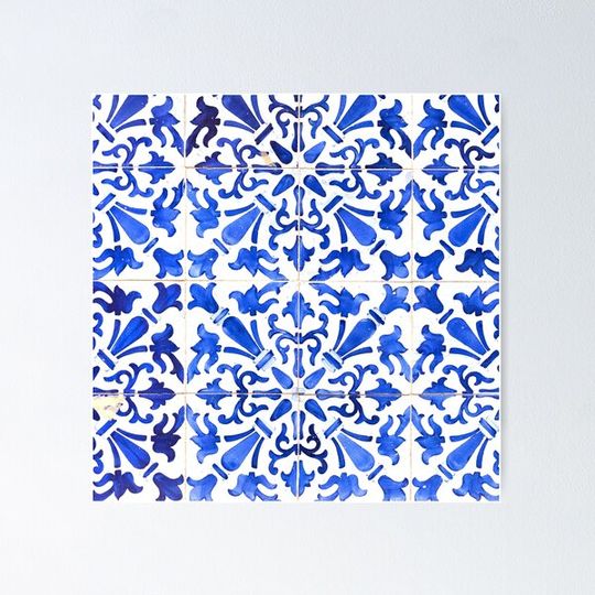Discover Rich Blue Portugese Decorative Tiles Pattern