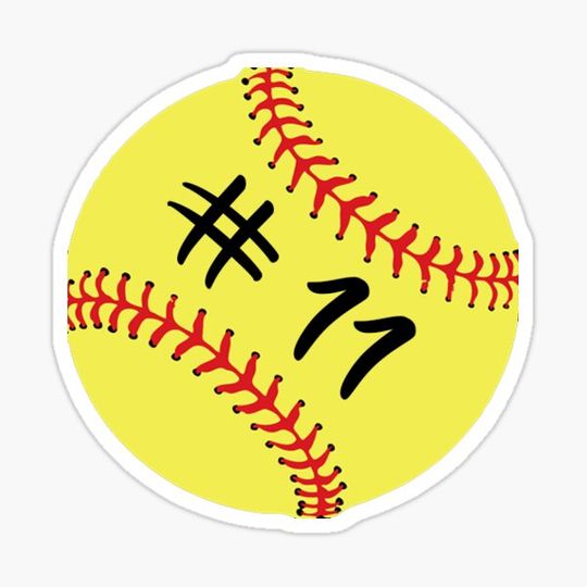 Discover Softball Player Back No Number 11 #11 Ball Sport Sticker Gift