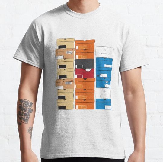 Discover Closed triple stack shoe boxes logo 1D