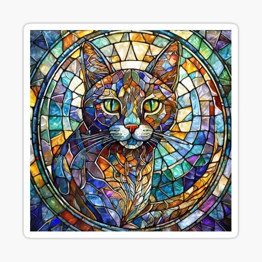 Discover Stained Glass Cat