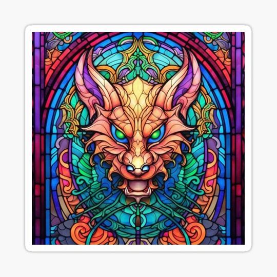 Discover Stained Glass Demon Pattern