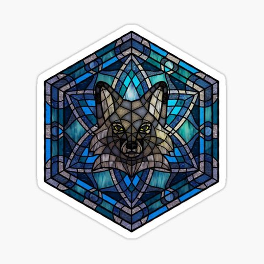 Discover Black Fox Blue Stained Glass
