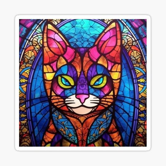 Discover Stained Glass Cat Pattern