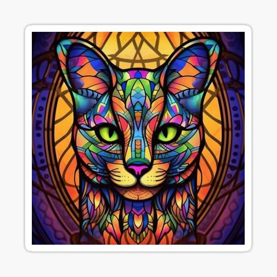 Discover Stained Glass Cat Pattern