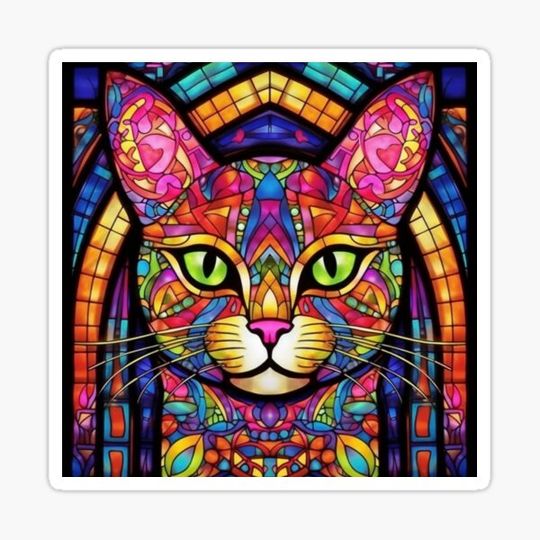 Discover Stained Glass Cat Pattern