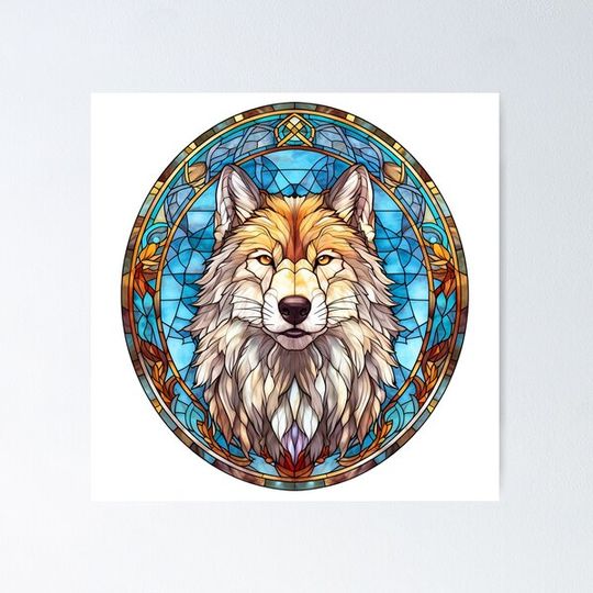 Discover Wild Wolf Stained Glass Window Artwork