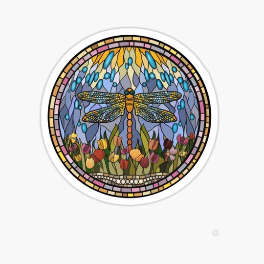 Discover Stained Glass Design with a Dragonfly