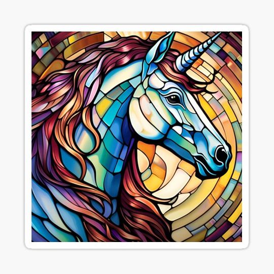 Discover Stained Glass Unicorn