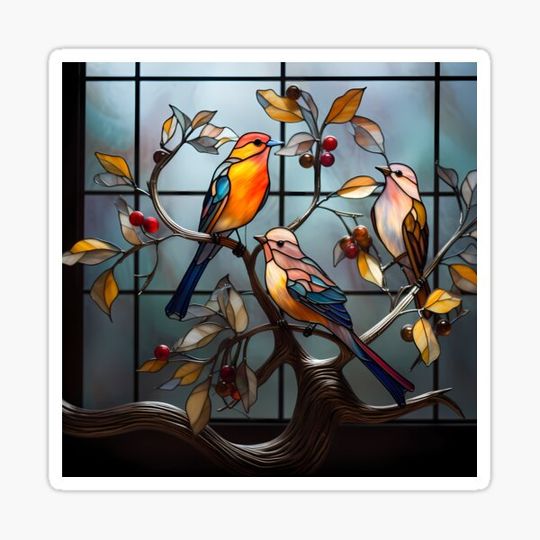 Discover Stained Glass Bird Design