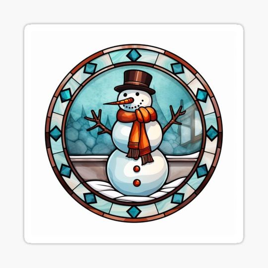 Discover Snowman Stained Glass Look 6