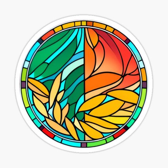 Discover Shepherd's Delight Day and Night Harvest Stained-Glass Window Print