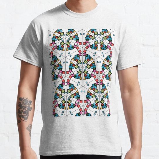 Discover Stained glass effect multicoloured kaleidoscope pattern