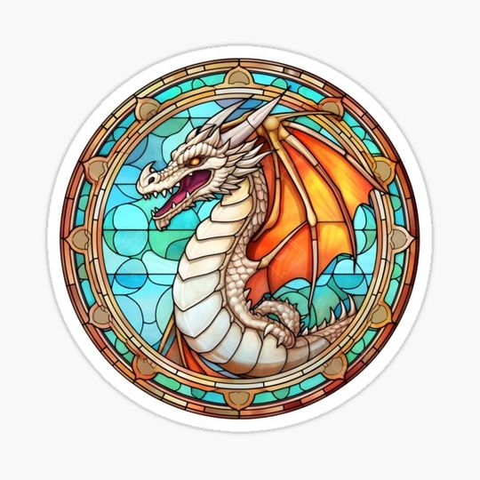 Discover cool stained-glass orange dragon