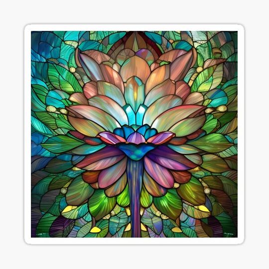 Discover Stained Glass Glowing Lotus