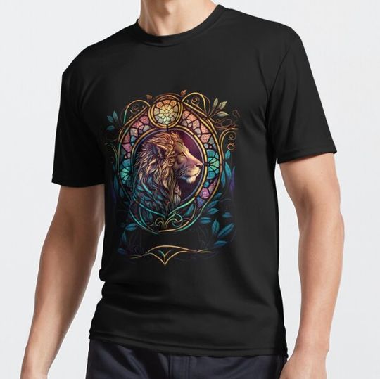 Discover Lion stained glass