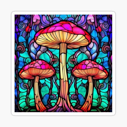 Discover Stained Glass Mushrooms Pattern