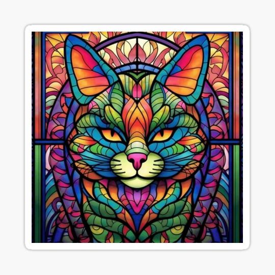 Discover Stained Glass Cat Pattern