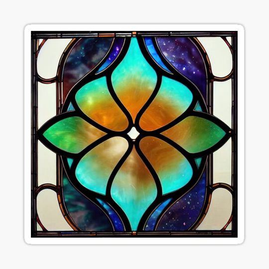 Discover Space Stained Glass 4 Abstract AI Generated Art