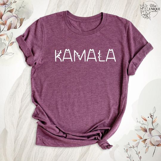 Discover Kamala Harris President 2024 Cat Support T-Shirt, Kamala Harris Funny Cat Lady