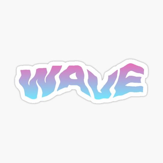 Discover ATEEZ KPOP Wave Gradient Logo Sticker Sticker - Purple and Blue