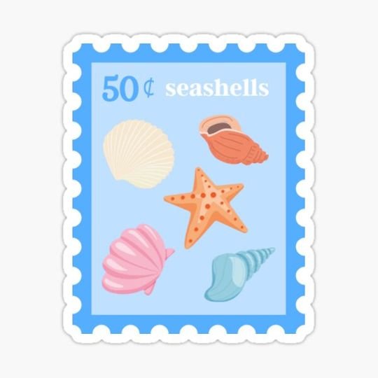 Discover Seaside Treasures: Seashell Stamp Sticker