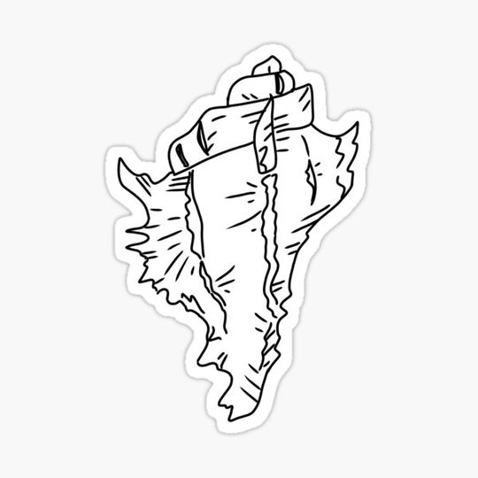 Discover Black and White Conch Shell I
