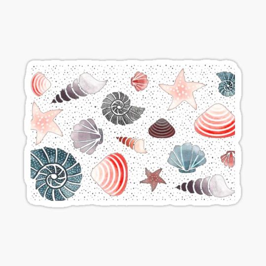 Discover Starfish and Seashells Pattern Drawstring Bag