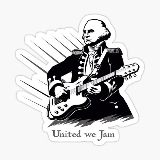 Discover United We Jam: George Washington Playing Guitar - Apparel and Homeware Collection