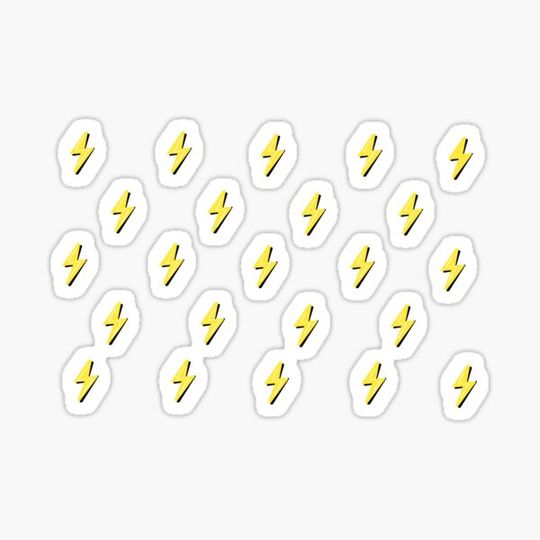 Discover Mini Yellow Lightning Bolt Stickers