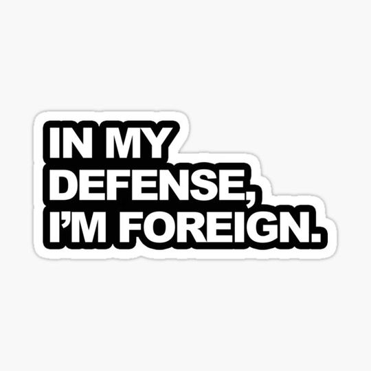 Discover In My Defense, I'm Foreign Funny Graphic
