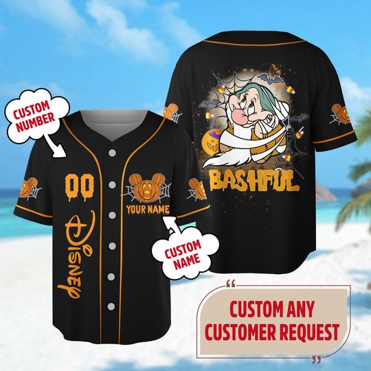 Discover Custom Bashful Dwarfs Baseball Jersey, Seven Dwarfs Baseball Jersey Team