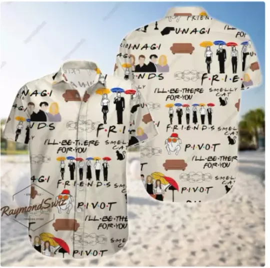 Discover Friends Button 3D HAWAII SHIRT