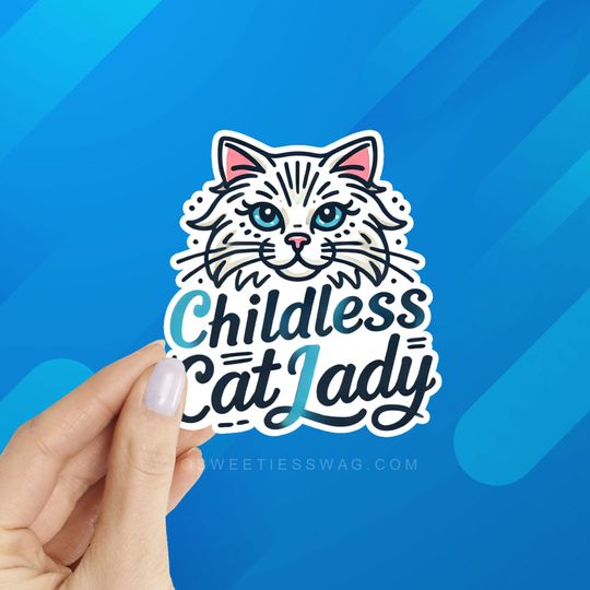 Discover Childless Cat Lady for Kamala Harris Waterproof Laptop Water Bottle Vinyl Sticker