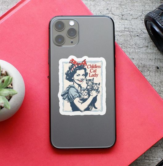 Discover Childless Cat Lady,  Kamala Harris 2024 Sticker, Madam President Vinyl Sticker, Kamala Rally, Election 2024