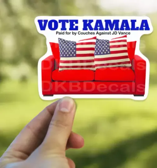 Discover KAMALA HARRIS 2024- Couches Against JD Vance - Vinyl Sticker
