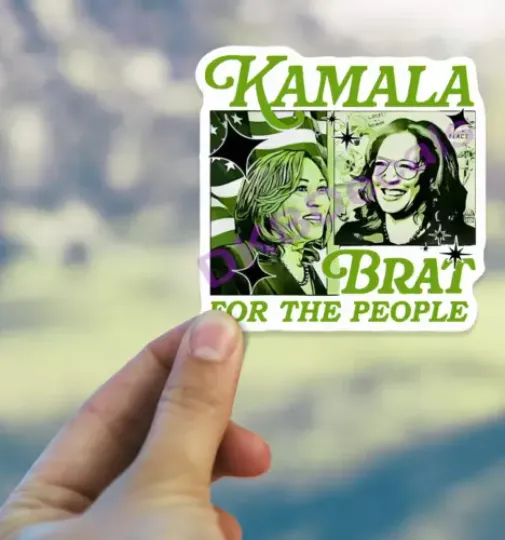 Discover KAMALA HARRIS 2024 -Brat For The People - Vinyl Sticker