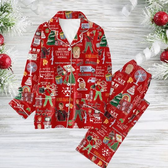 Discover Home Alone Christmas Movie Pajamas Set For Adult And Kid, Vintage