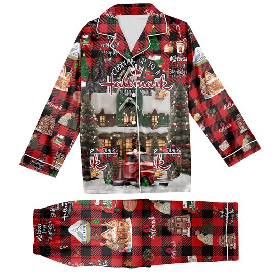 Discover Cuddling Up To A Hallmark Channel Movie Pajamas Set, Christmas Pajamas, Family Christmas Pajamas, Family Holiday Pajamas