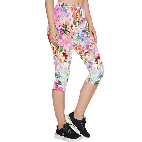 Discover Pink Floral Capri Length Buttery Soft Leggings