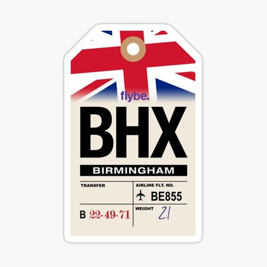 Discover Birmingham (BHX) Airline Luggage Tag