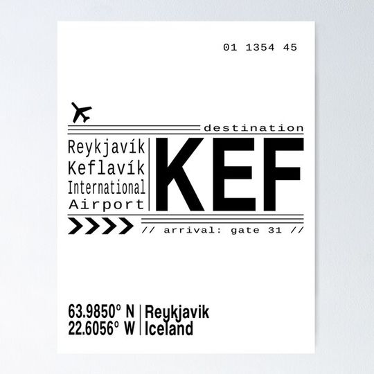 Discover KEF Reyjkjavik Keflavik International Airport, Iceland airport call letters