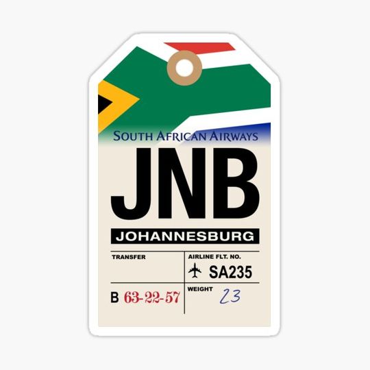 Discover Johannesburg (JNB) Airline Luggage Tag