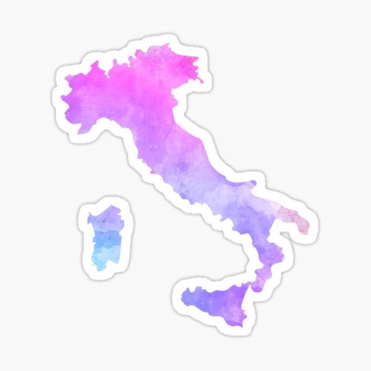 Discover Italy Map Purple Shades