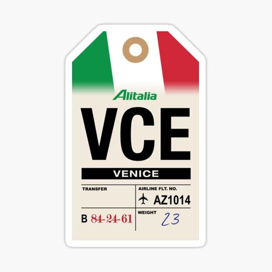 Discover Venice (VCE) Italy Airline Luggage Tag