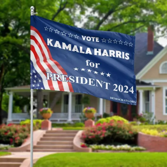 Discover Vote Kamala Harris For President 2024 Vote Blue Save Democracy Flag